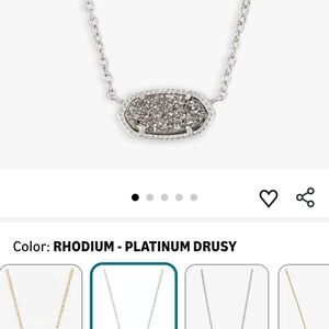Kendra Scott Rhodium Necklace with Platinum Drusy